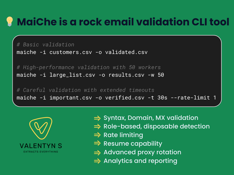 MaiChe is a rock email validation cli tool