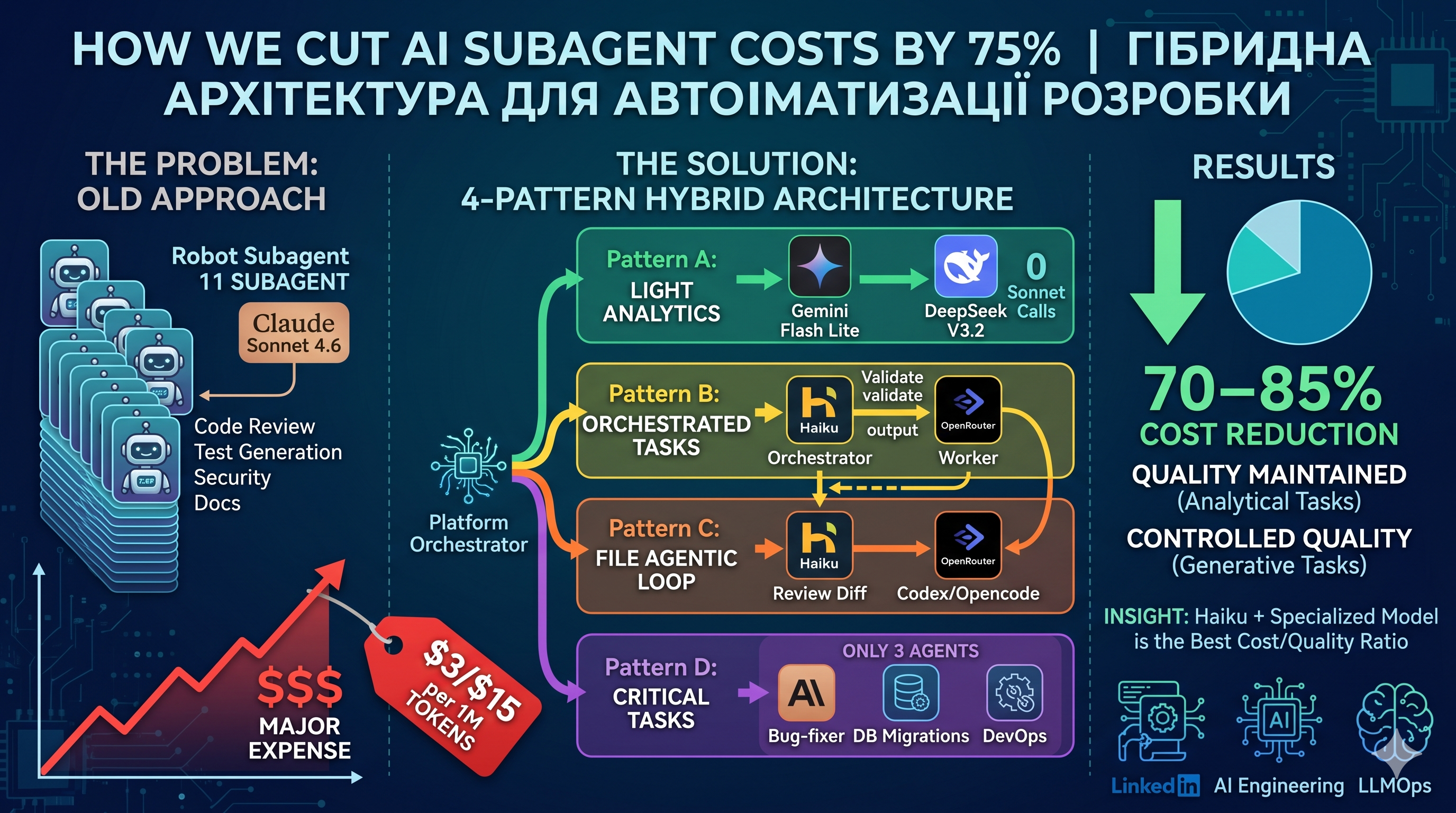 Hybrid AI agent cost optimization architecture