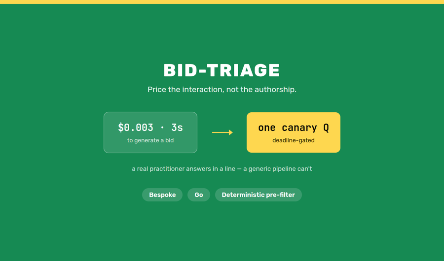 bid-triage — AI Bid-Noise Filter, Built to Order preview
