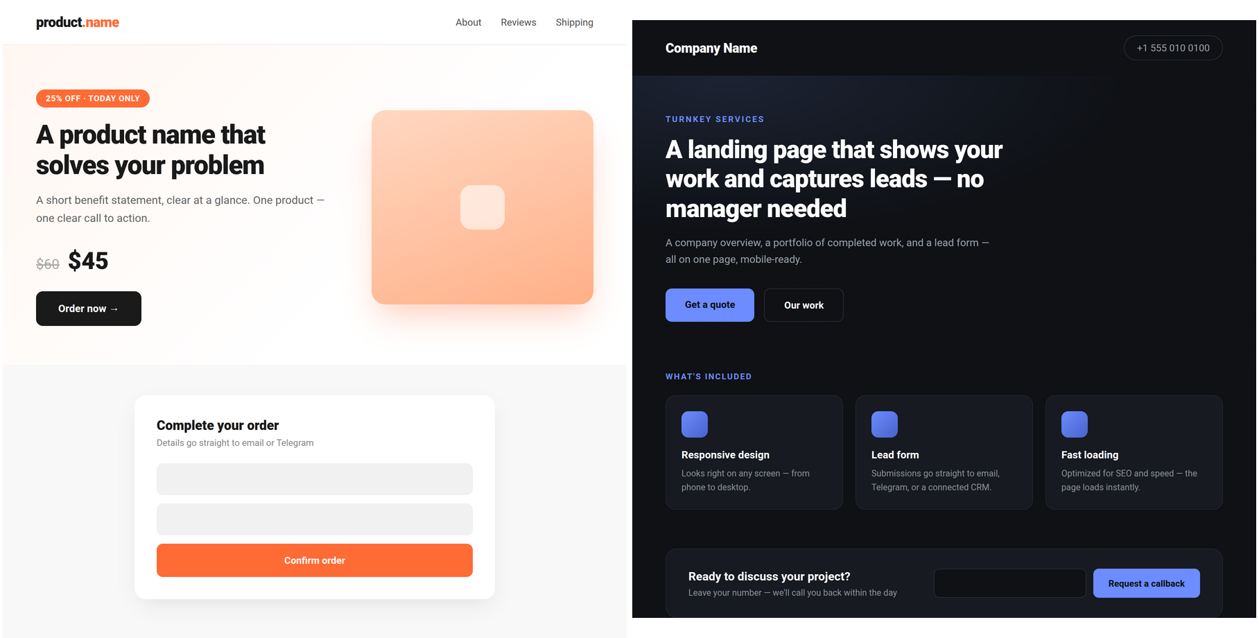 landing-turnkey — Turnkey Landing Page Designs preview